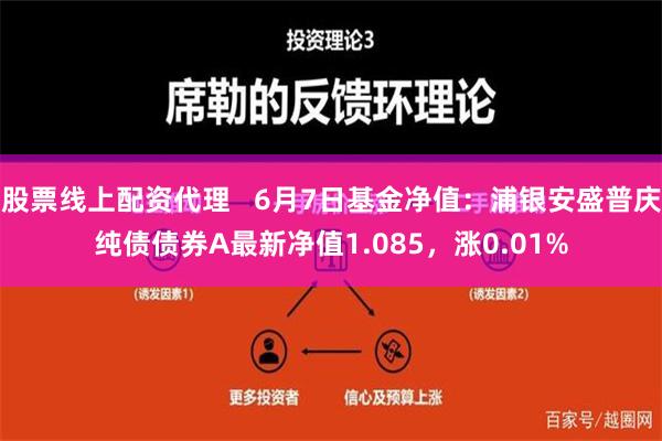 股票线上配资代理   6月7日基金净值：浦银安盛普庆纯债债券A最新净值1.085，涨0.01%