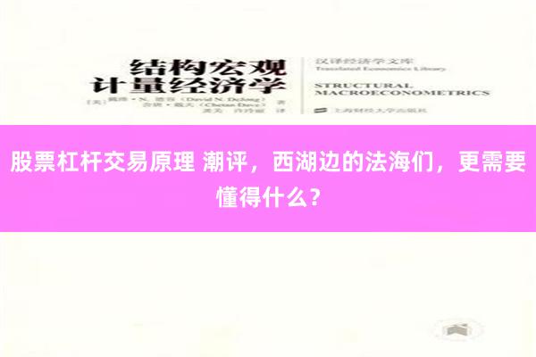 股票杠杆交易原理 潮评，西湖边的法海们，更需要懂得什么？